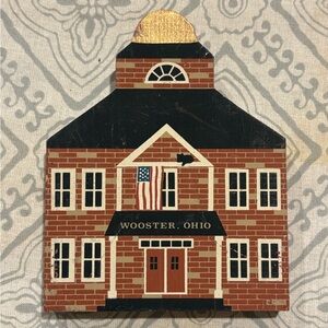 Cat’s Meow Wooster Town Hall, Wooster, Ohio. 1987 Wood Collectable.